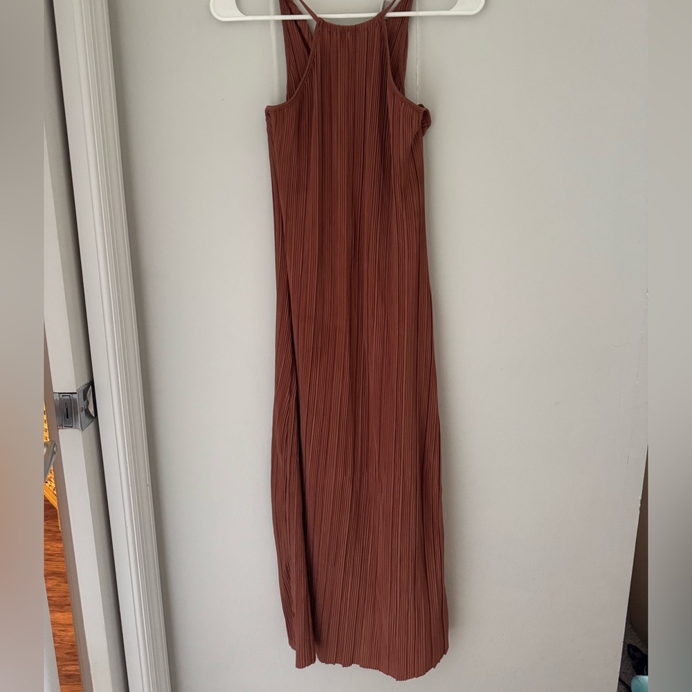 A New Day Terracotta Pleated Dress